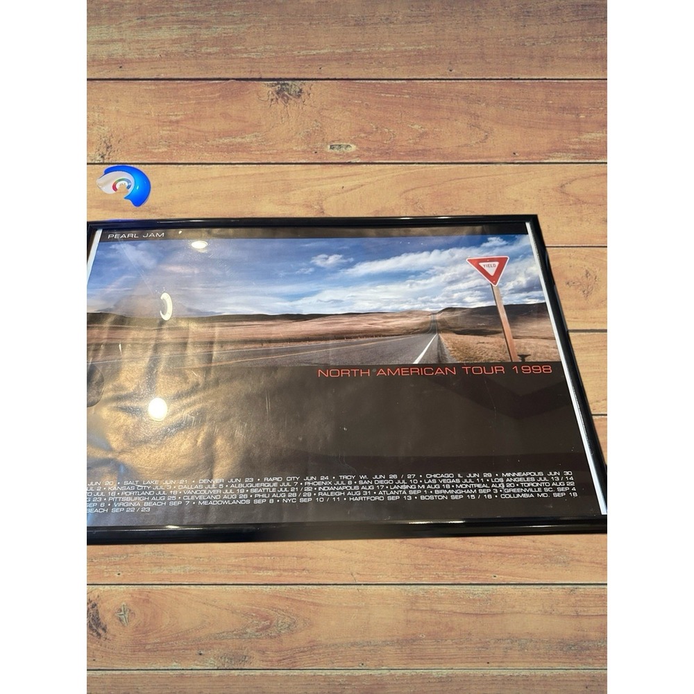 PEARL JAM 1998 YIELD NORTH AMERICAN TOUR POSTER  Framed Collectible